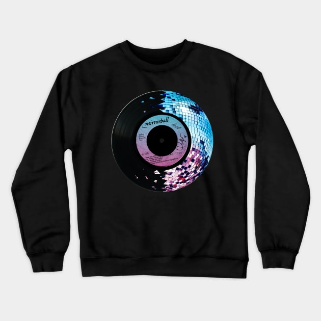 Mirrorball - Vinyl Record Disco Crewneck Sweatshirt by sparkling-in-silence